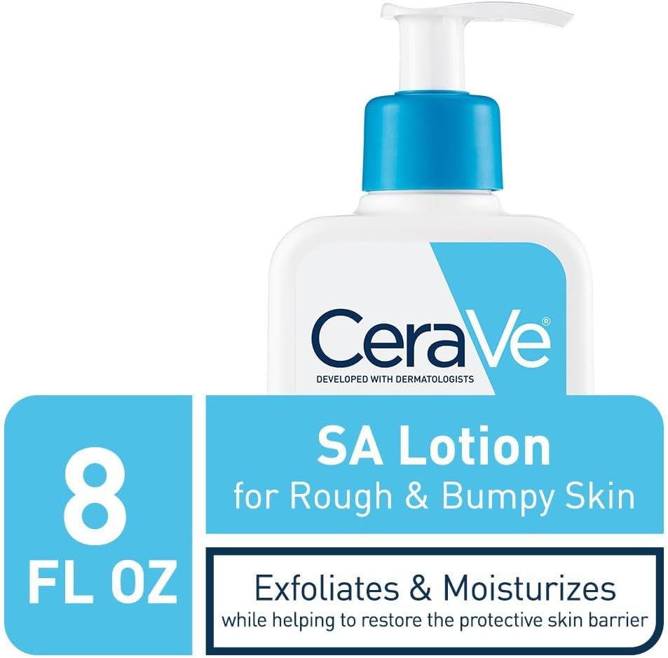 CeraVe SA Lotion for Rough & Bumpy Skin | Vitamin D, Hyaluronic Acid, Lactic Acid, Salicylic Acid | Fragrance Free & Allergy Tested | 8 oz