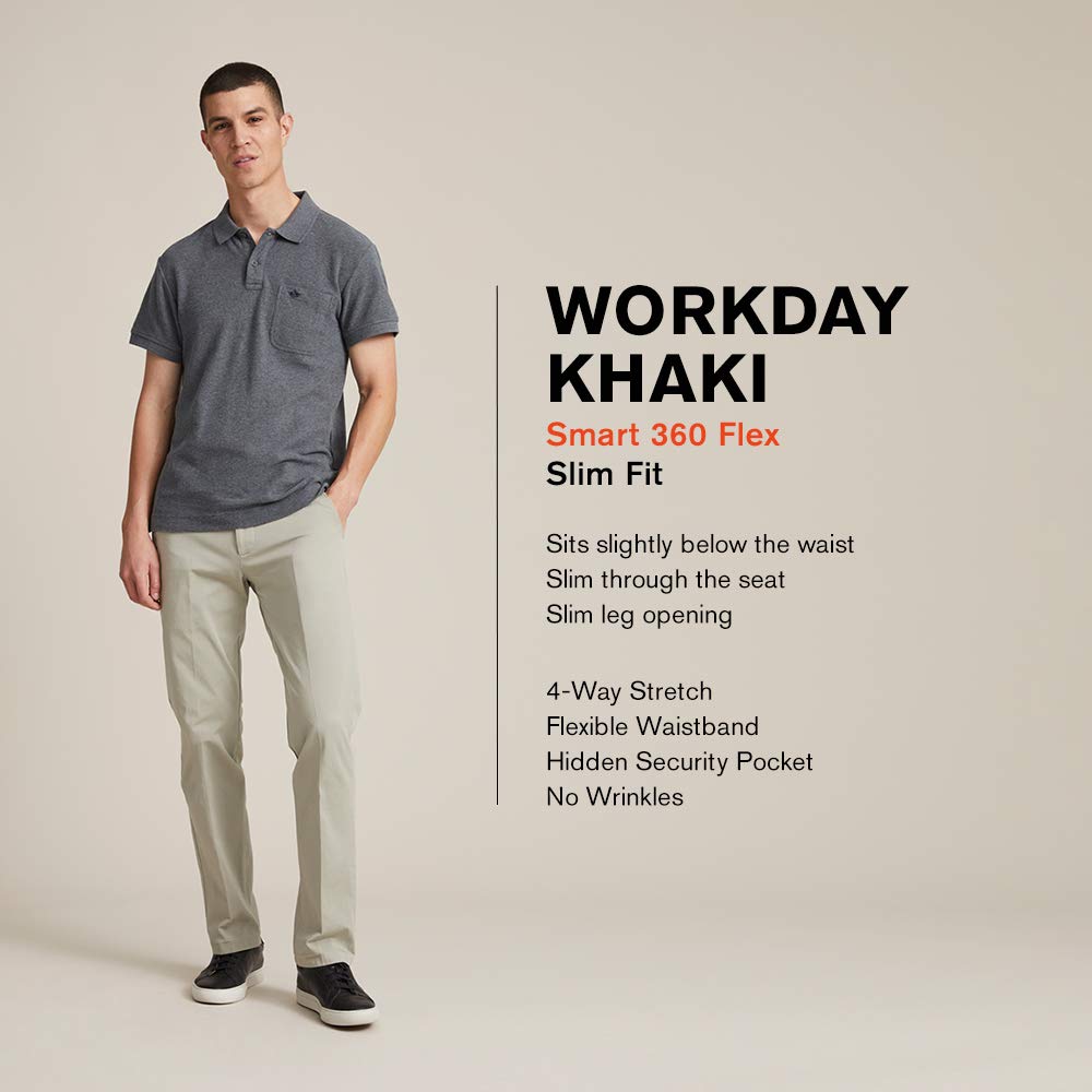 SIZE: 30 X 32 - Dockers Men's Slim Tapered Fit Workday Khaki Smart 360 FLEX Pants Casual Pants