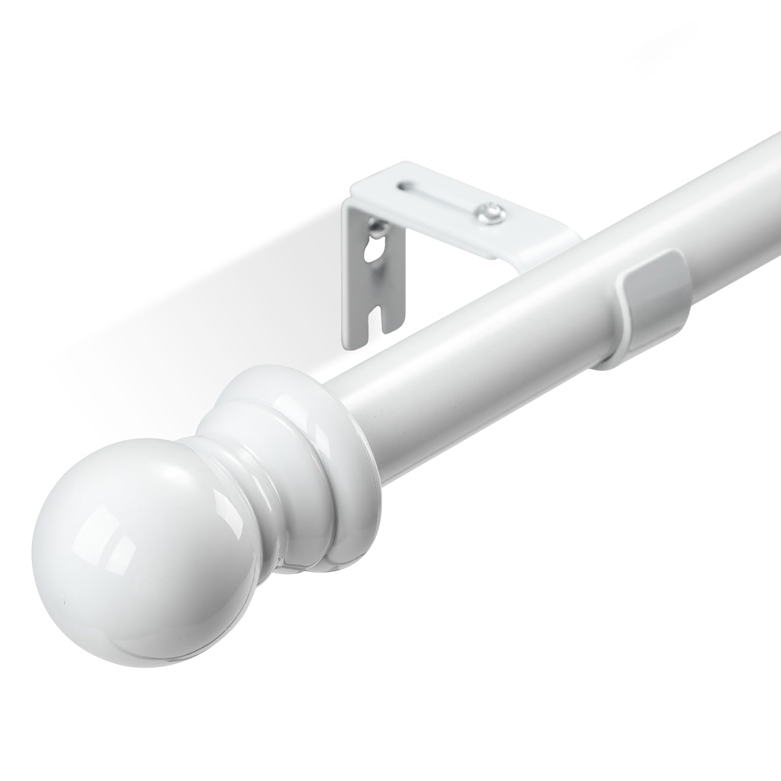 HOSKO White Curtain Rod for Window size 76 - 213 cm (White）