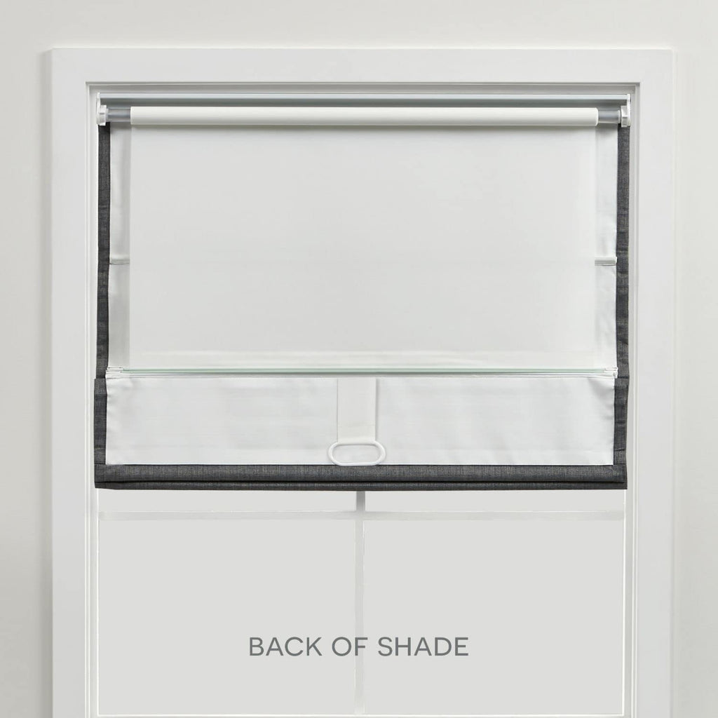 Exclusive Home Ricardo Total Blackout Roman Shade, 86.36 x 162.56 cm, Black