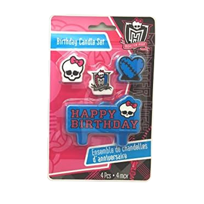 Mini Molded Cake Candles | Monster High Collection | Birthday Multicolor, 1 1/4"