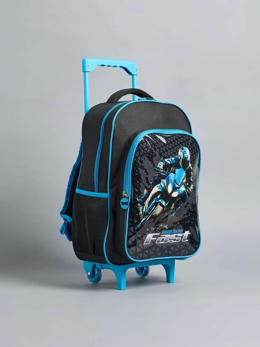 Trolley Backpack Set (5 Pcs) – 16" Racing Motorbike School Bag
