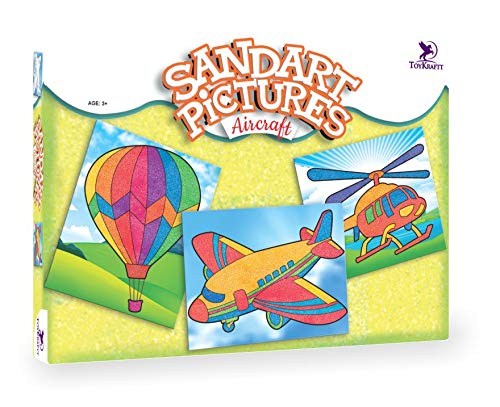 Suggested Name: Toykraftt Sand Art Pictures - Aircraft & Hot Air Balloon Craft Kit for Kids