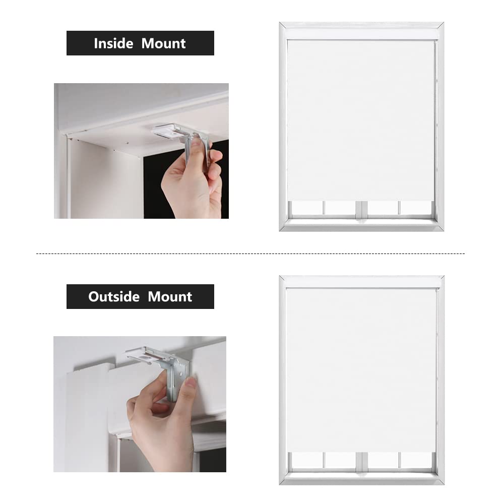 KCO Blackout Roller Shade Blinds for Windows with Valance Cover, 93.98 cm W x 182.88 cm L, White
