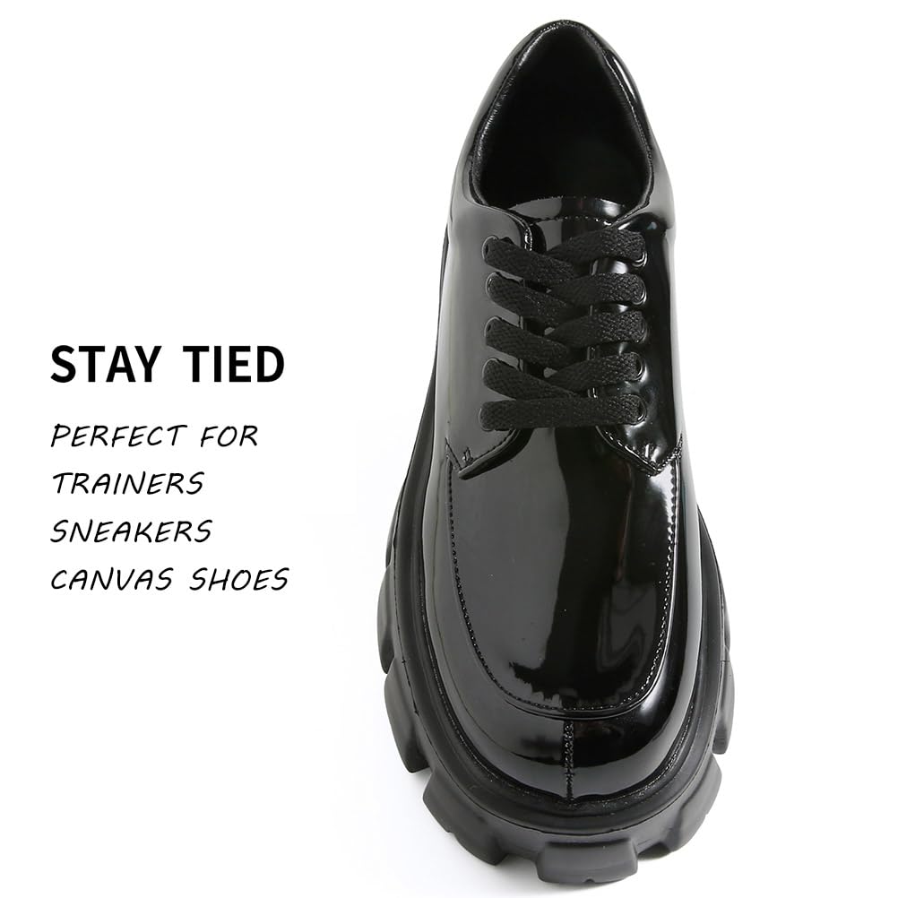 VSUDO Flat Trainers Shoelace, 8mm Wide Shoe Lace for Sneakers, Premium Trainer Shoe String, Replacements for Athletic Sport Shoelaces