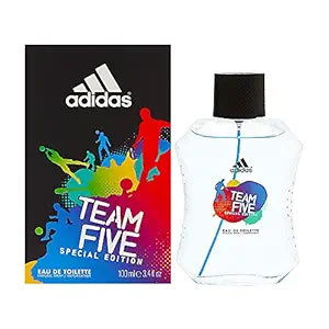 adidas Team Five Special Edition Eau De Toilette Spray for Men, 3.4 Fl Oz