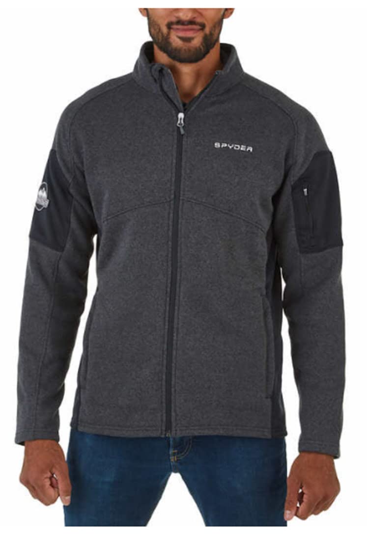 SIZE: M - Spyder Men's Empire Full Zip Jacket, Gray/Black, Medium
