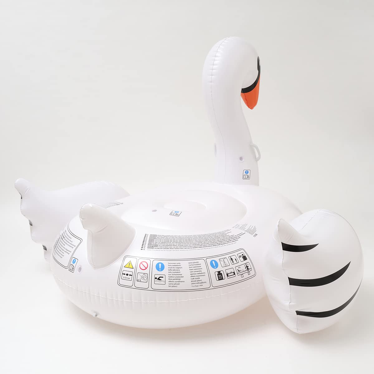 SUNNYLiFE White Color Inflatable Luxe Ride-On Float Swan