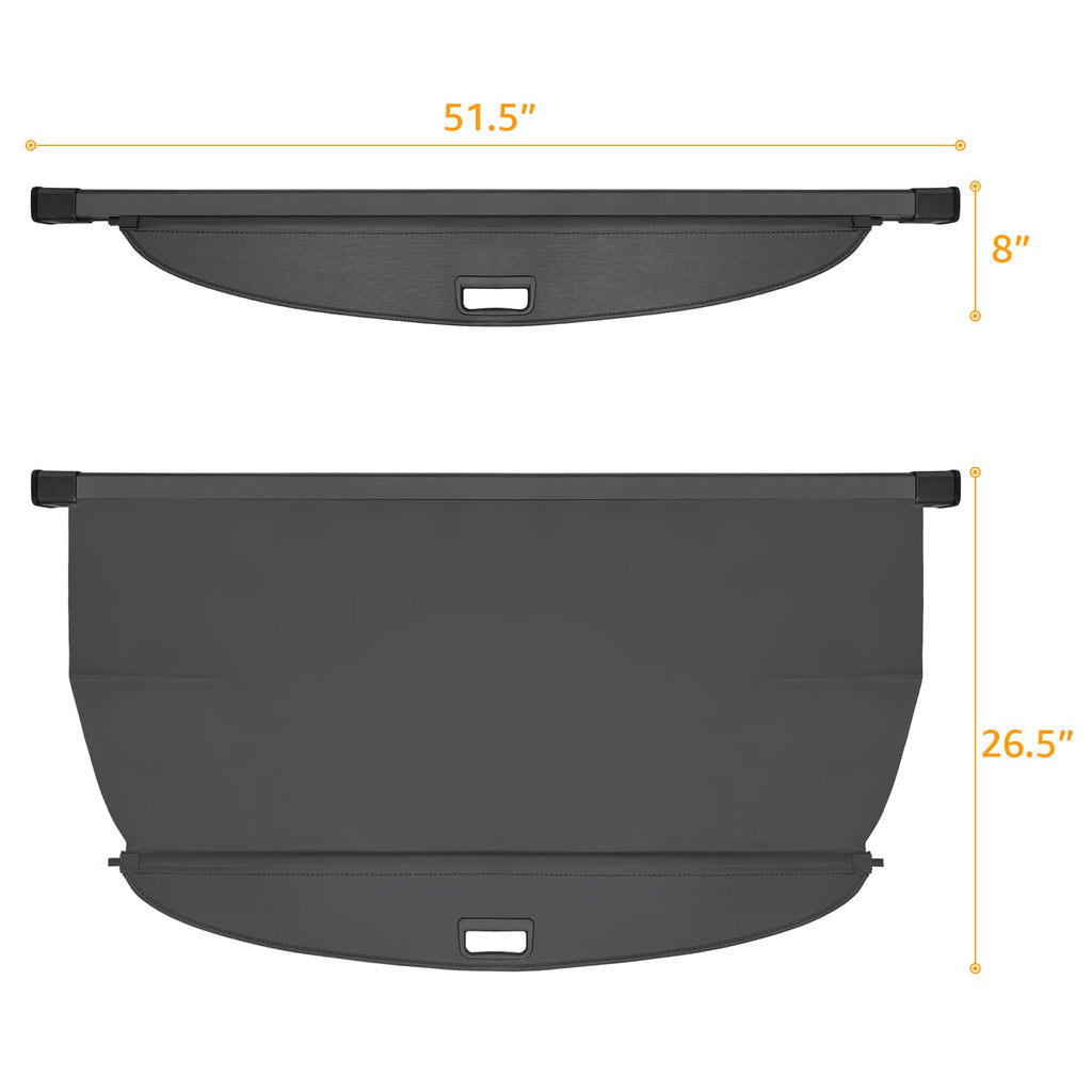 DiffCar Cargo Security Shade Cover for 2022 2023 Hyundai Tucson, Black Retractable Waterproof Trunk Cover Security Shade for Hyundai Tucson Accessories, Luggage Privacy Screen All Weather Protection