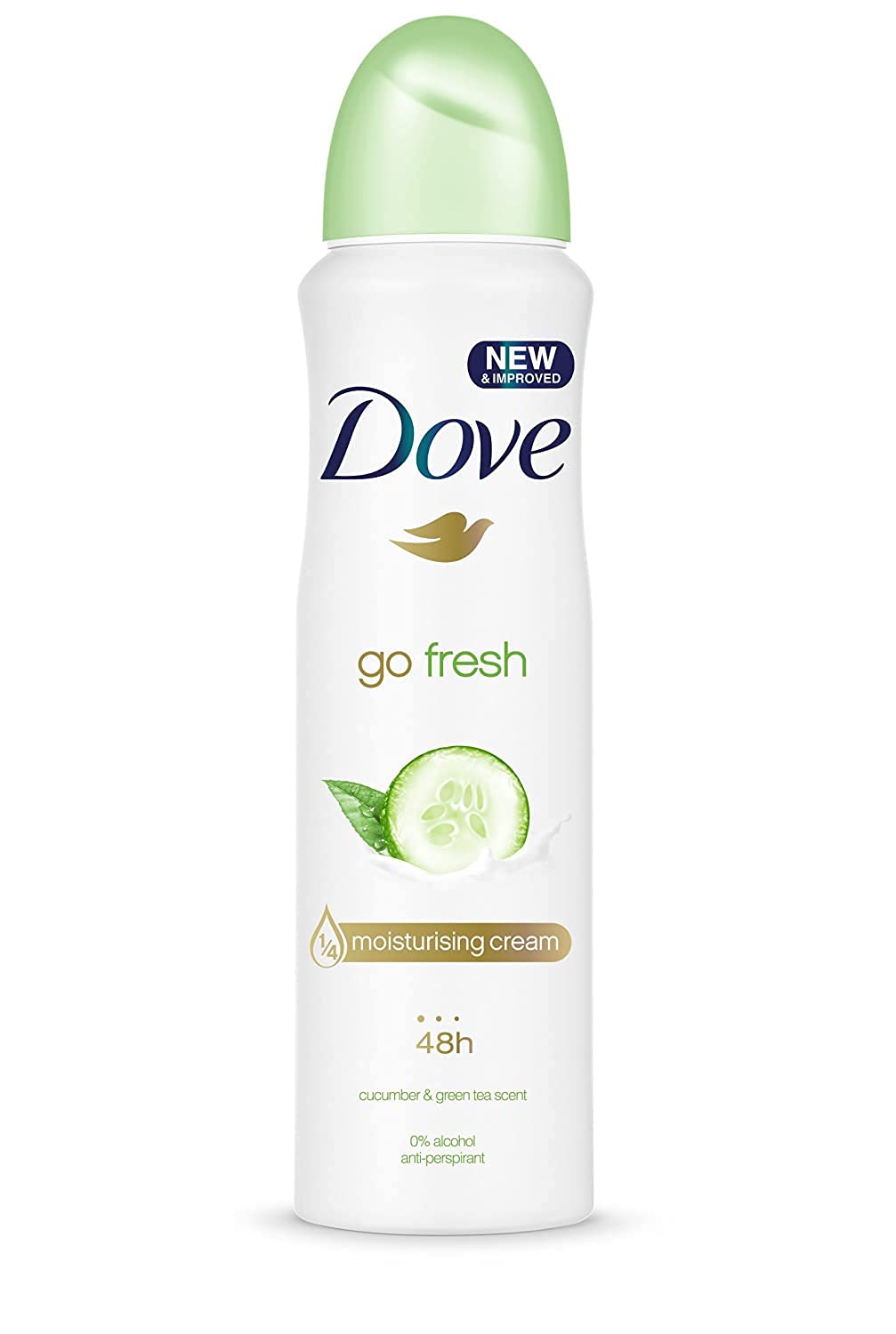 Dove Go Fresh Cucumber & Green Tea Anti-perspirant Deodorant with ¼ moisturizing cream aerosol with a long-lasting, fresh fragrance 250 ml