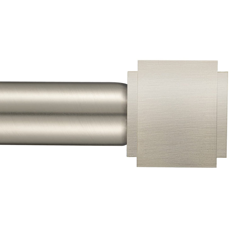 Curtain Rod Telescoping Single Drapery Rod 91.44 - 182.88 cm, Matte Nickel
