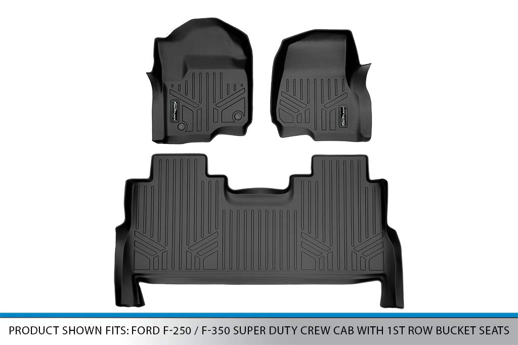 MAXLINER Floor Mats 2 Row Liner Set Black Compatible with 2017-2022 Ford