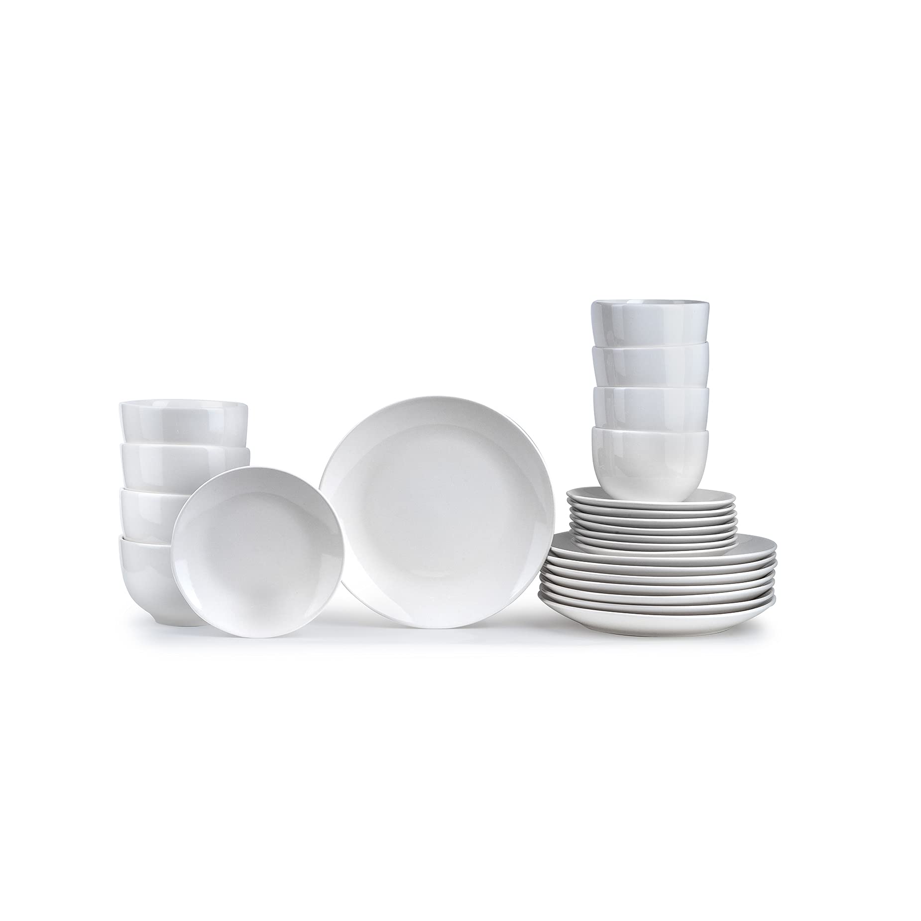 Insiya 24 Piece Superior Quality Porcelein Dinner Set, white, SV205