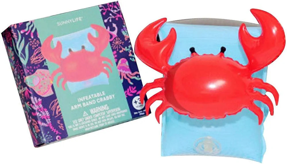 YupFun Inflatable Crab Swimming Armbands Water Wings Swimming Rings Tubes Float Sleeves for Kids Adults - 1 Pair, Pink