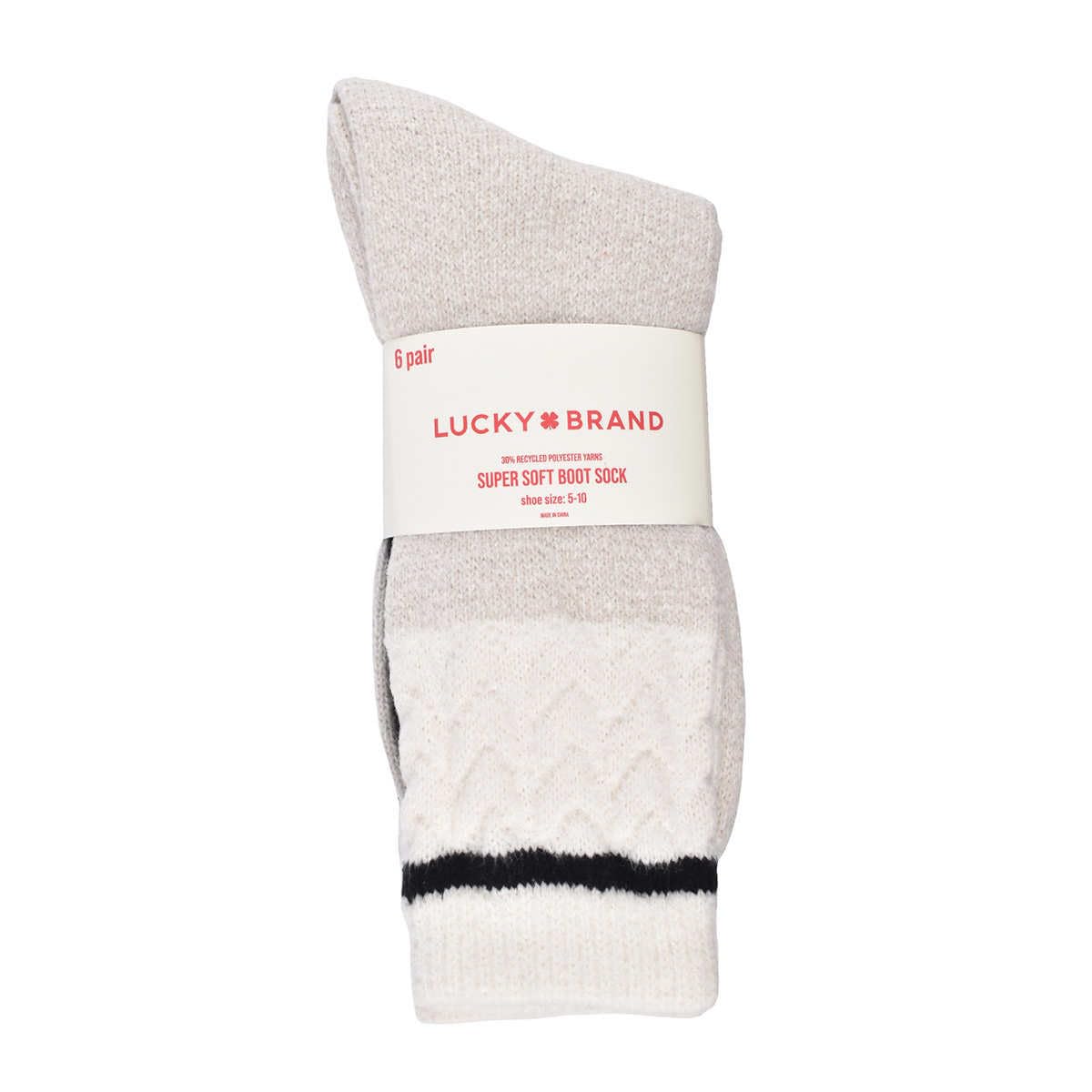 Lucky Brand Women Super Soft Boot Sock, 6-pair