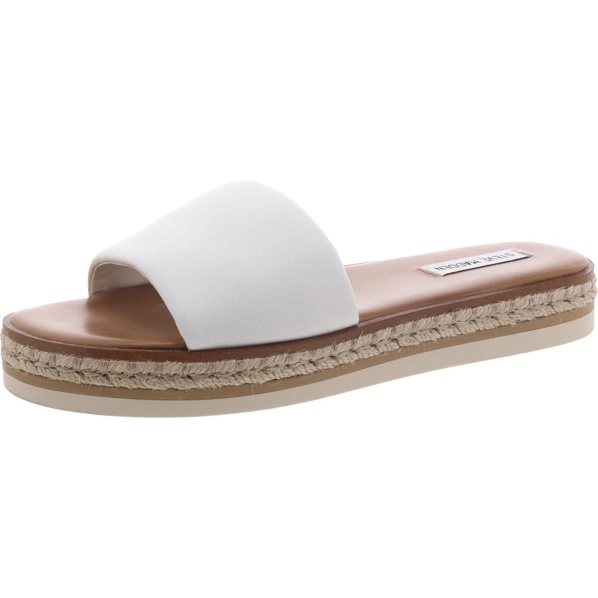 Size: 40 - Steve Madden Women's Enough Sandal, White Leather