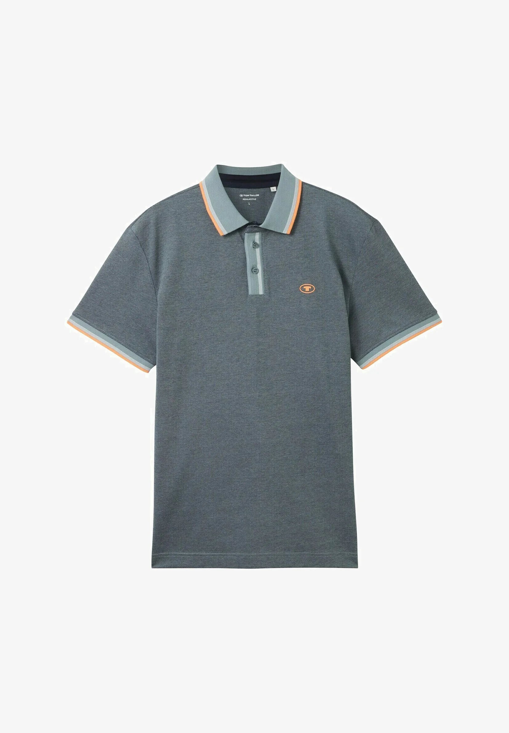 TOM TAILOR Polo Shirt - Navy Grey Mint Twotone