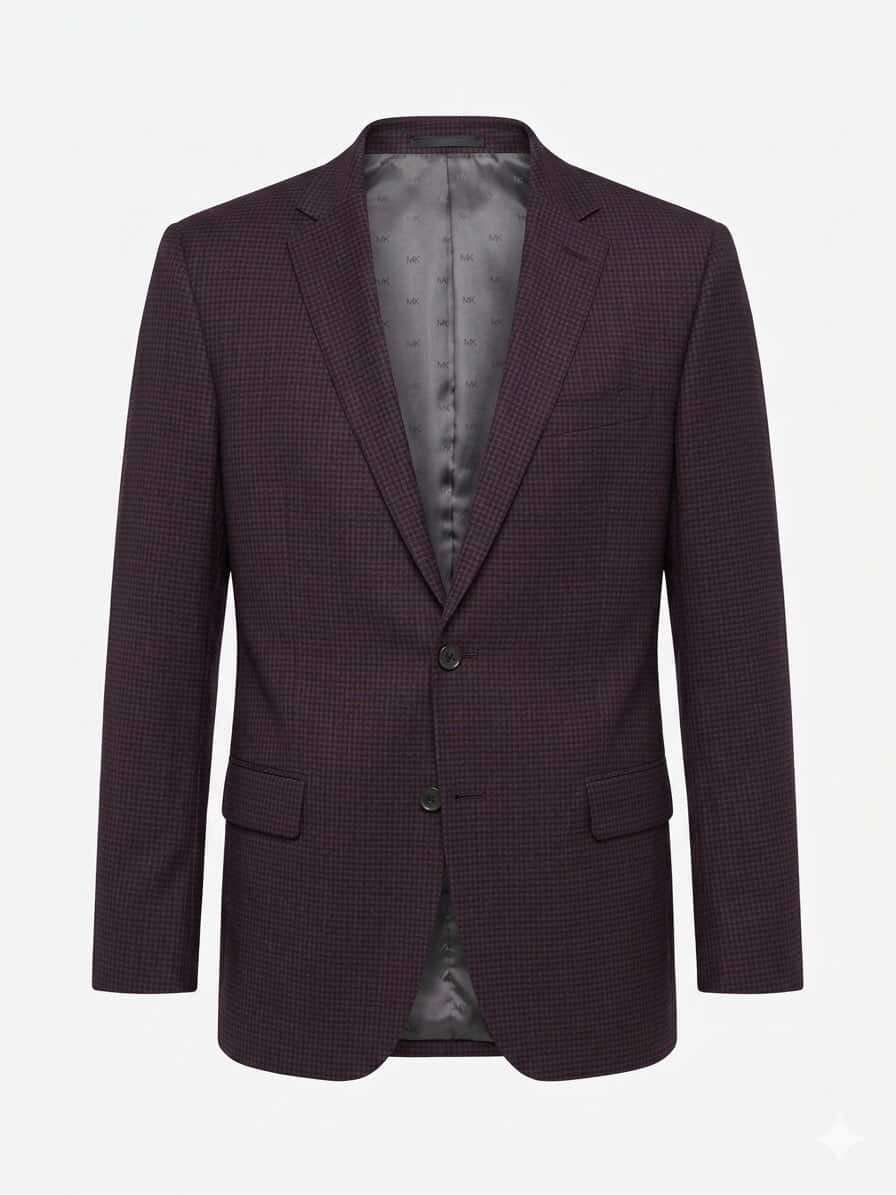 MICHAEL KORS BURGUNDY PATTERNED BLAZER FOR MEN