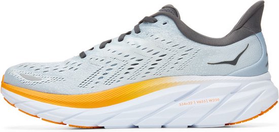 Hoka Clifton 8 Running Shoe for Men Grey Orange