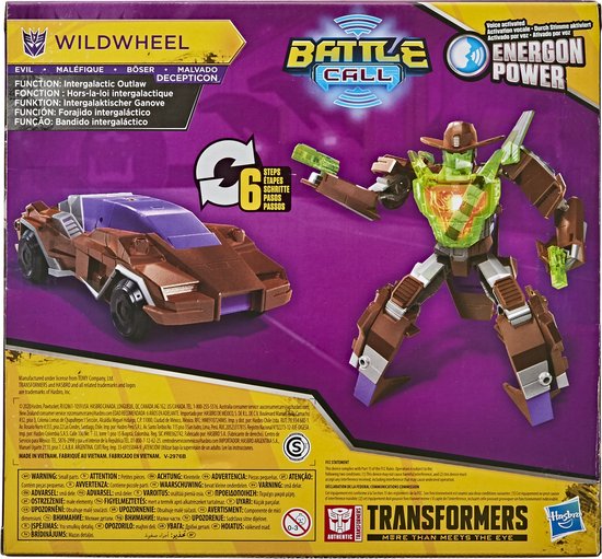 Transformers Bumblebee Cyberverse Adventures Battle Call Trooper Class Wildwheel, Voice Activated Energon Power Lights