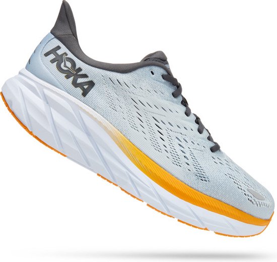 Hoka Clifton 8 Running Shoe for Men Grey Orange