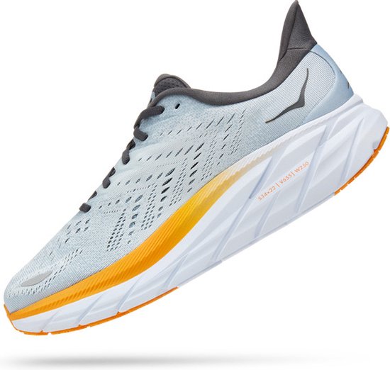 Hoka Clifton 8 Running Shoe for Men Grey Orange