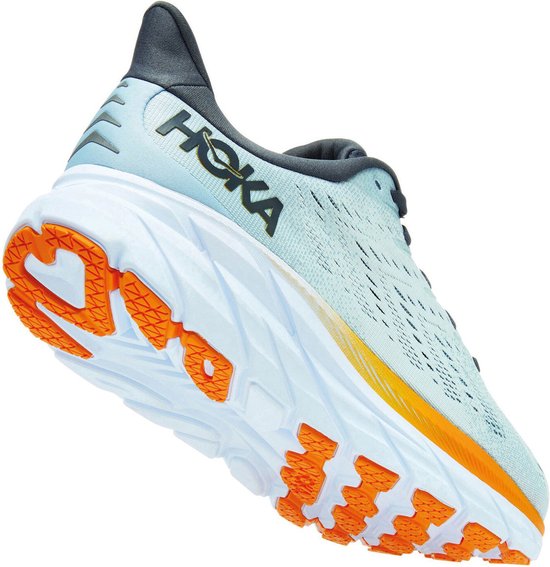 Hoka Clifton 8 Running Shoe for Men Grey Orange