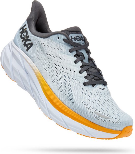 Hoka Clifton 8 Running Shoe for Men Grey Orange