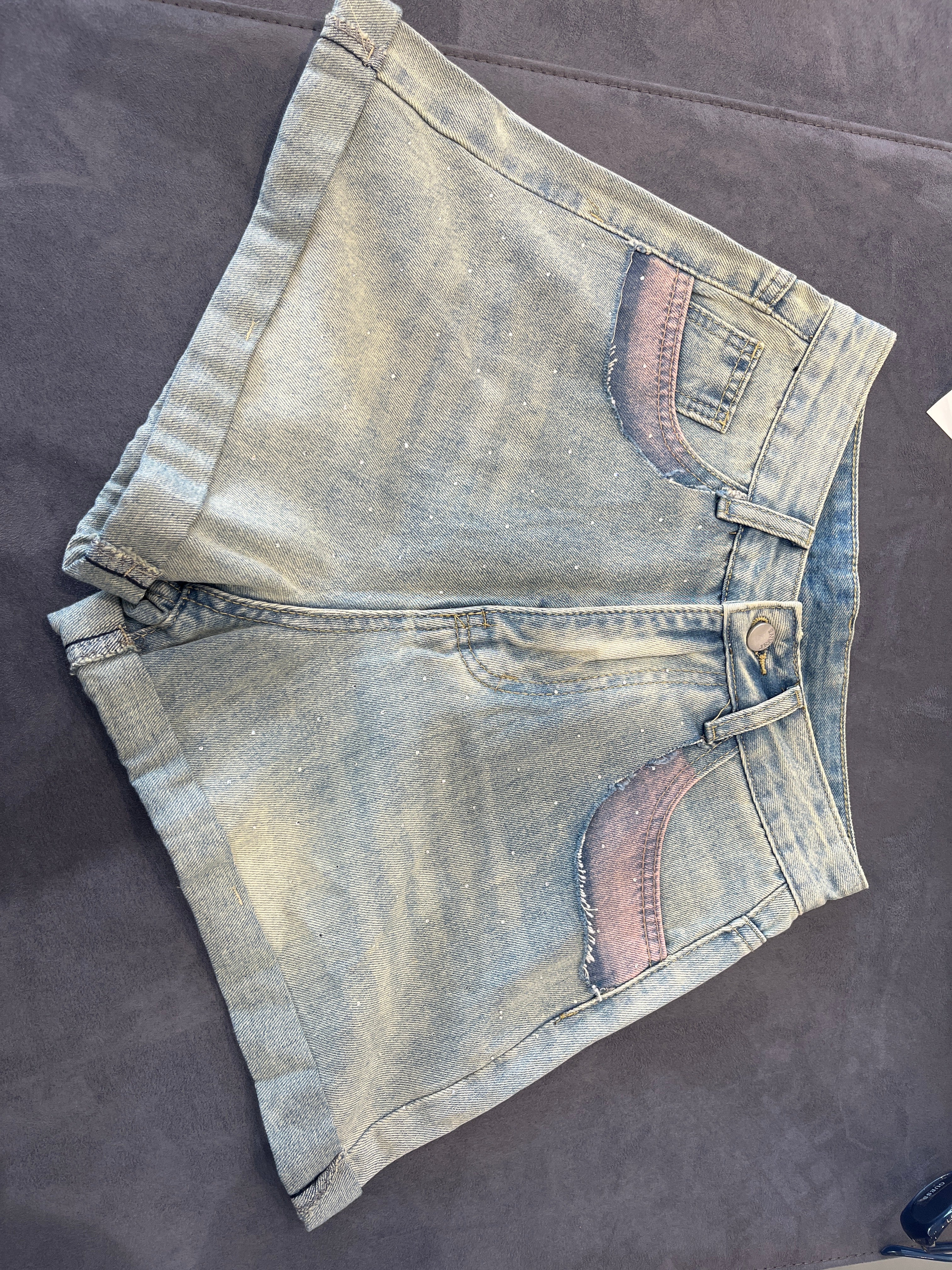 CAT FAMILY FASHION DENIM SHORTS-WOMEN