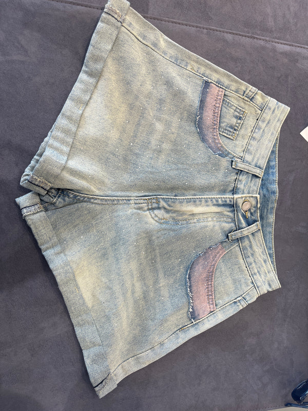 CAT FAMILY FASHION DENIM SHORTS-WOMEN