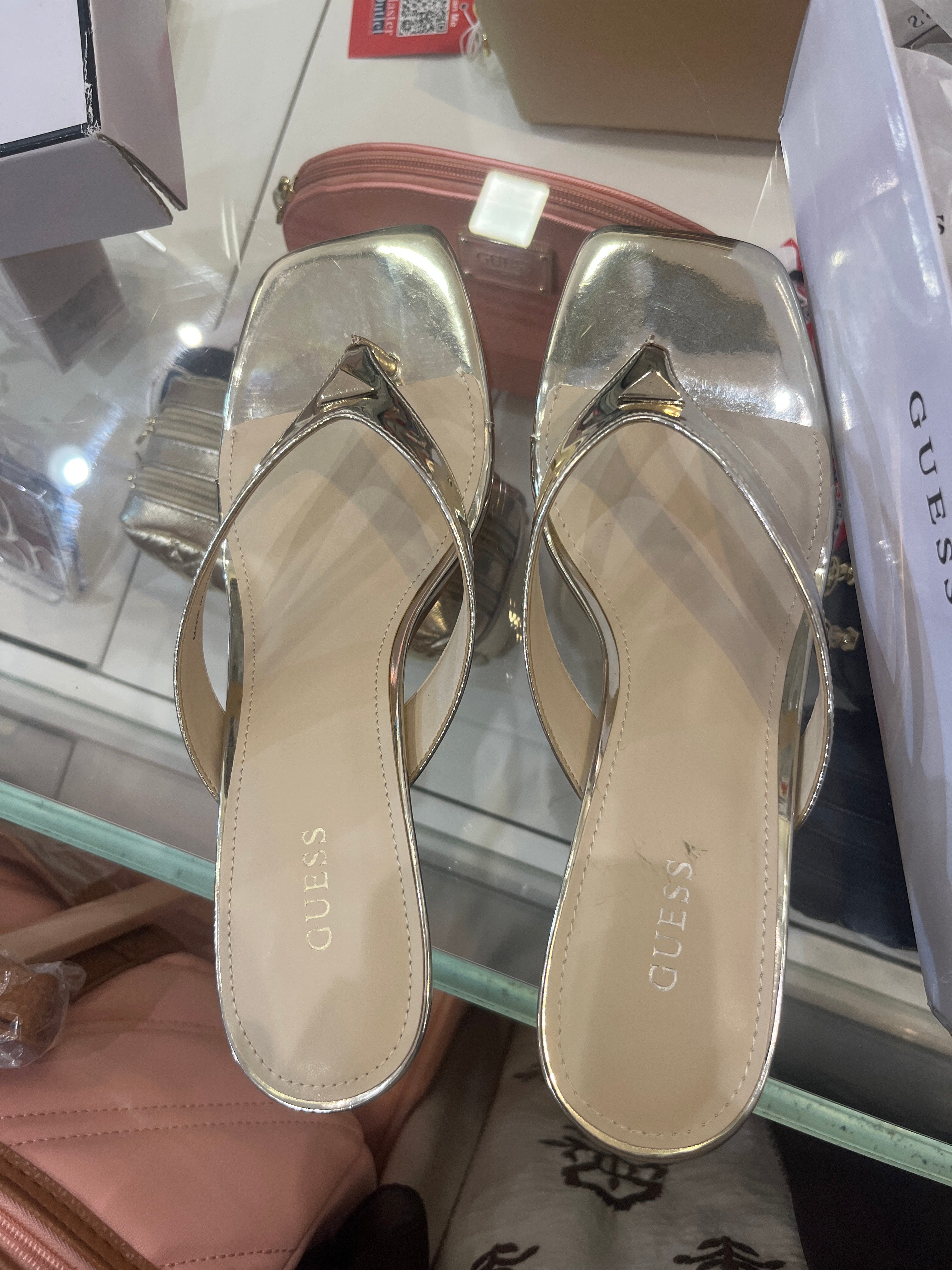 Guess Women GW Amzie-B Gold LL Heels