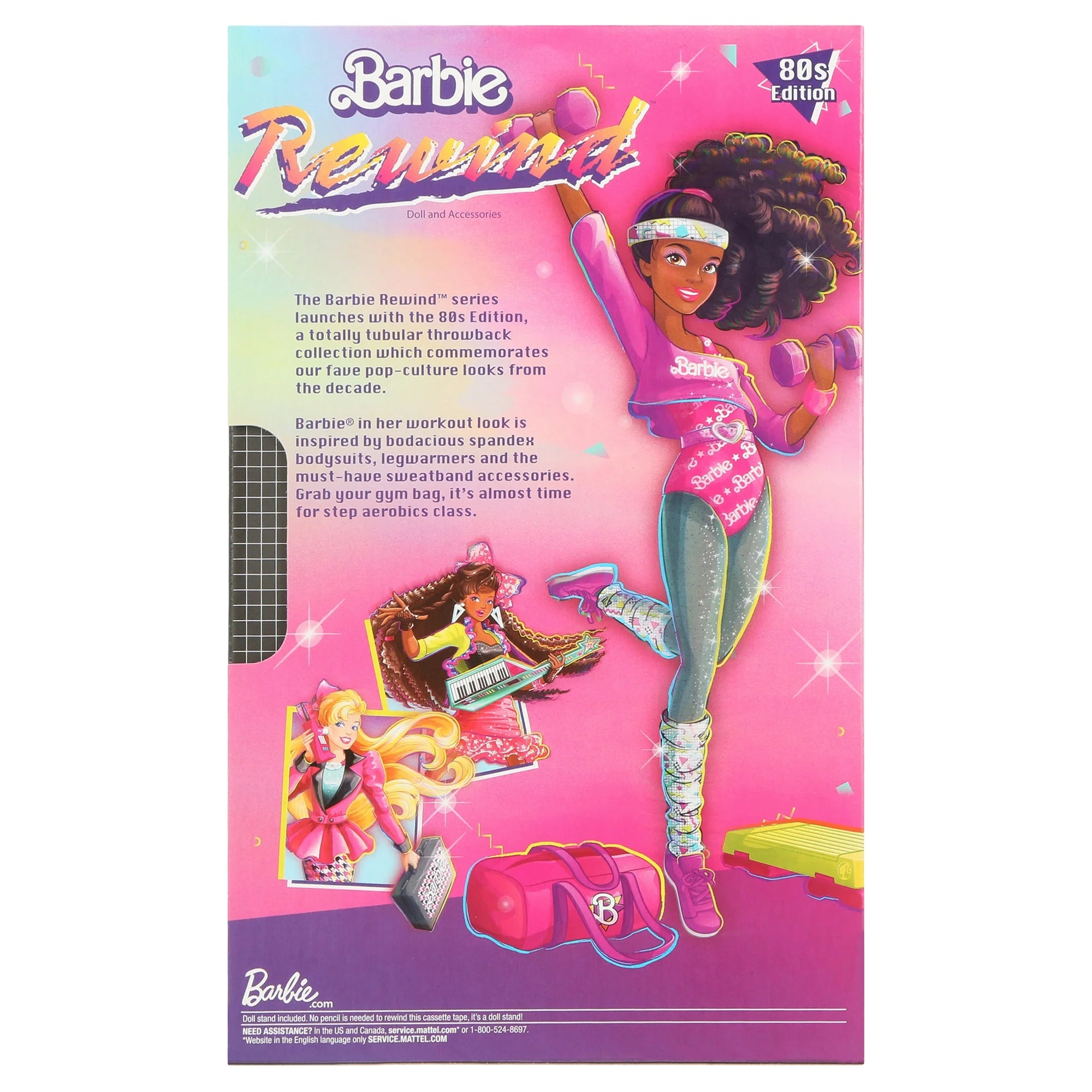 Barbie Rewind 80s Edition - Workin’ Out. Brand New Collector Doll & Stand. NRFB