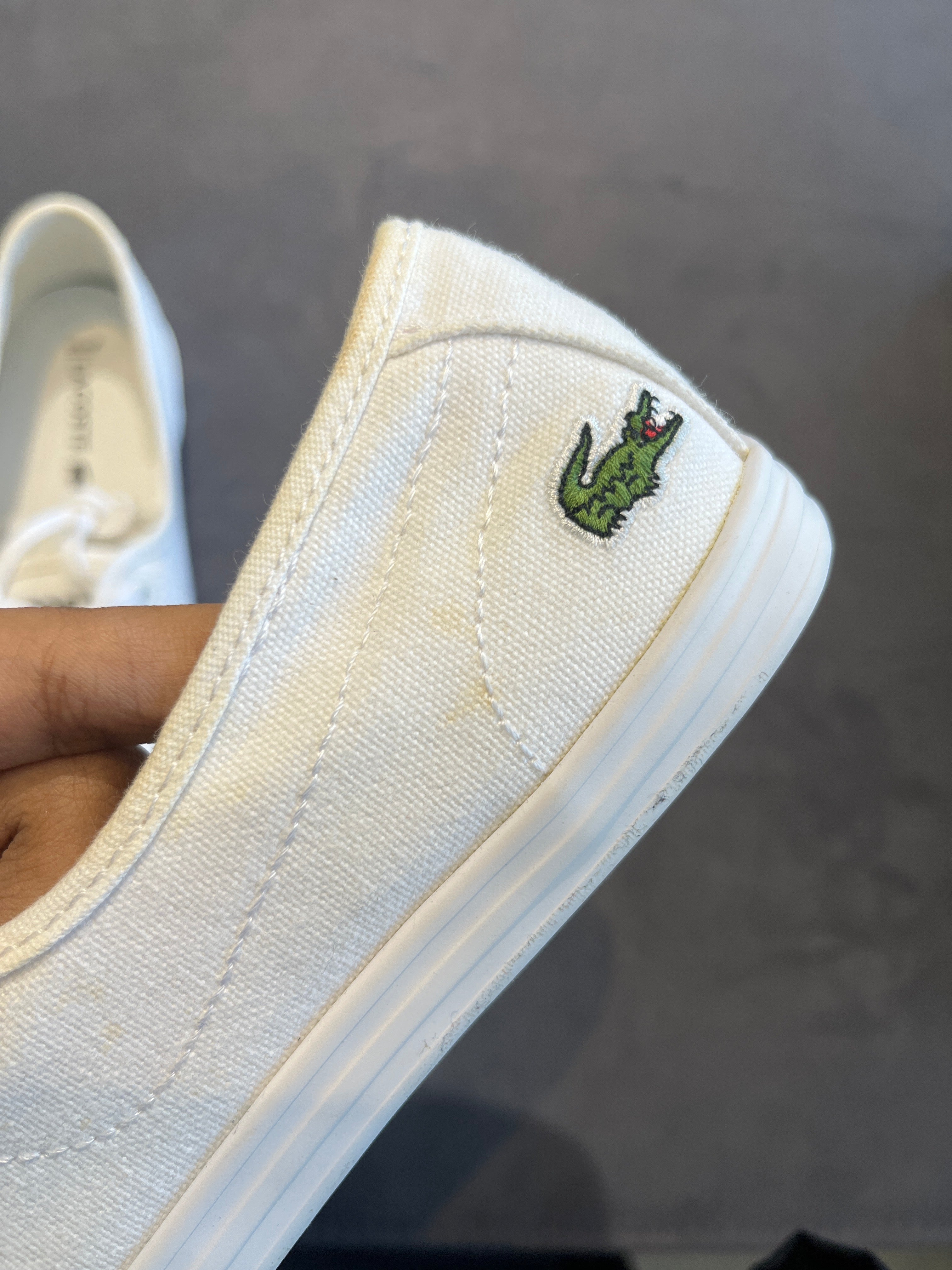 Lacoste Women's White Canvas Low-Top Lace-Up Sneakers