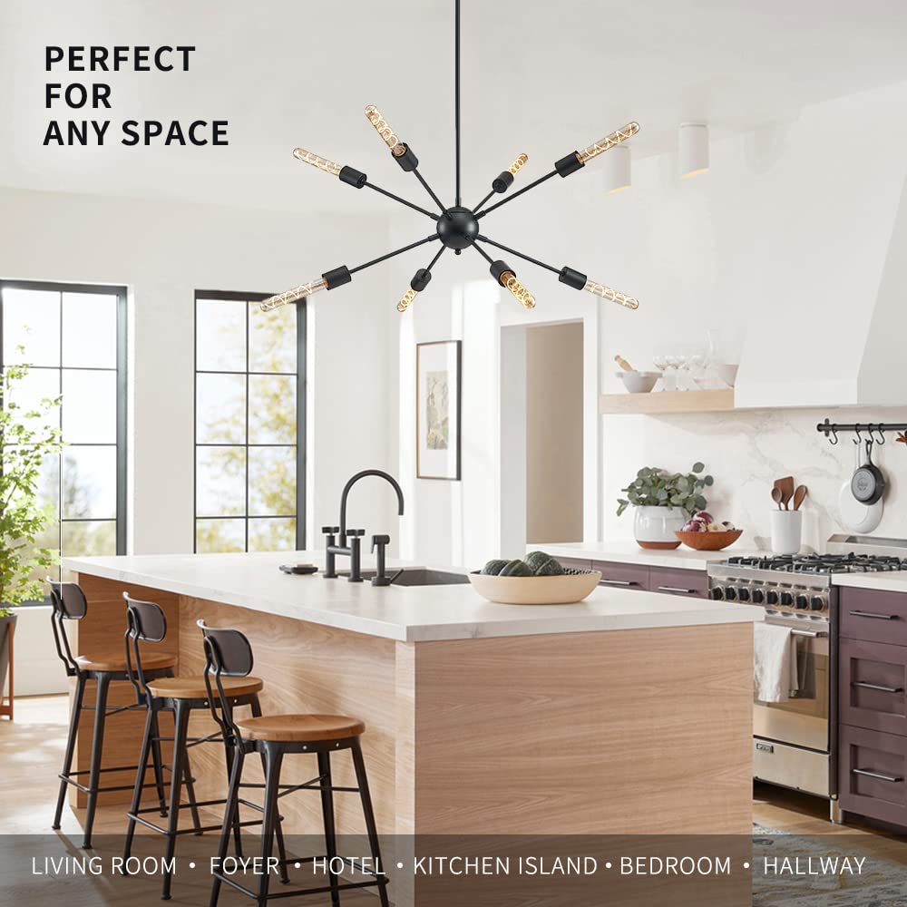 Sputnik Chandelier Light Fixture - Mid-Century Hanging Ceiling Light Fixture