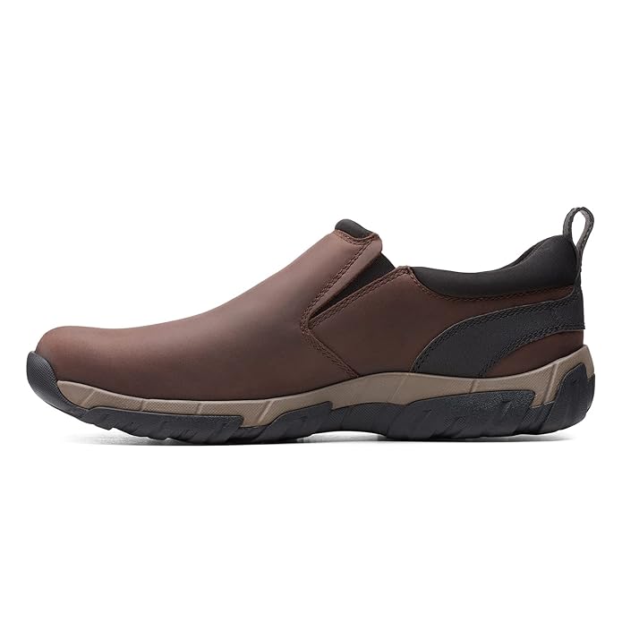 Clarks Men's Grove Step Brown Leather Slip On shoes(26153548)