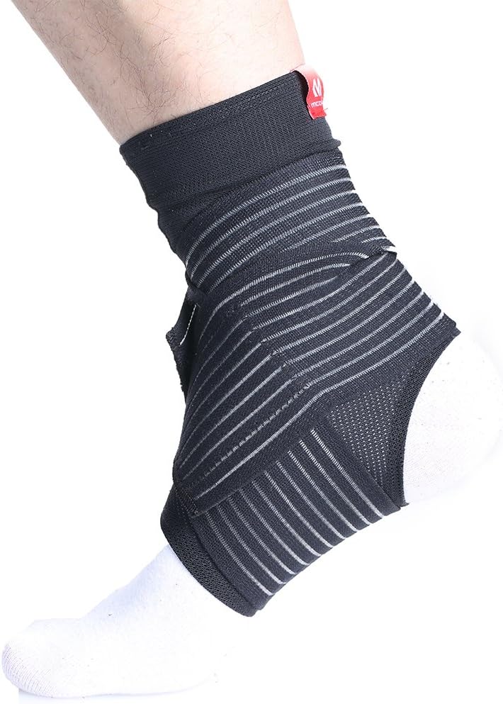 McDavid 433 Ankle Support with Straps – Breathable, Non-Neoprene Compression Ankle Support