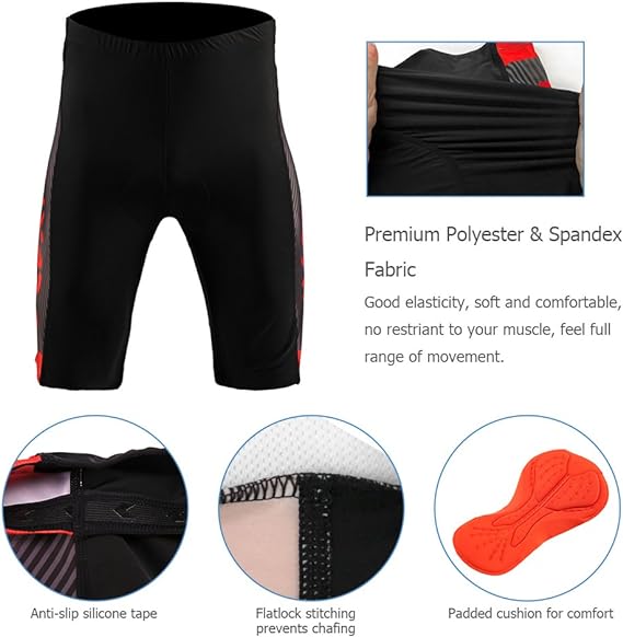 Lixada Men's Cycling Clothes Set Quick Dry Short Sleeve Bicycle Jersey Shirt Tops 3D Cushion Padded Riding Shorts Tights Pants