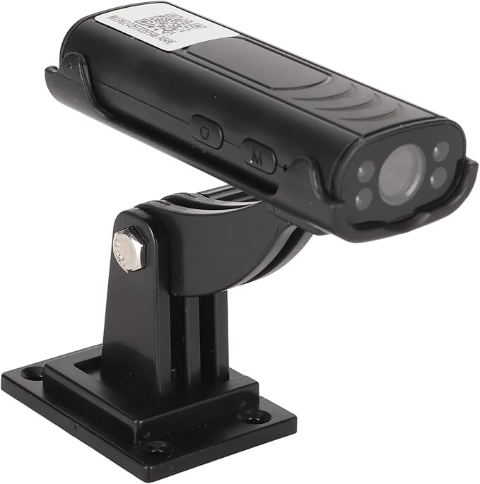 Security camera with base and charging cable