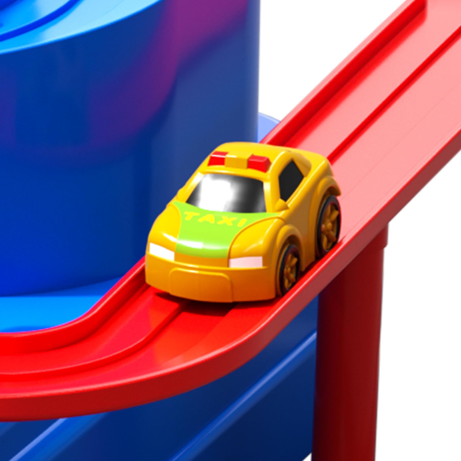 TEMI Kids Race Track Toys for Boy Car Adventure Toy for 3 4 5 6 7 Years Old Boys Girls, Puzzle Rail Car, City Rescue Playsets Magnet Toys w/ 3 Mini Cars, Preschool Educational Car Games Gift Toys