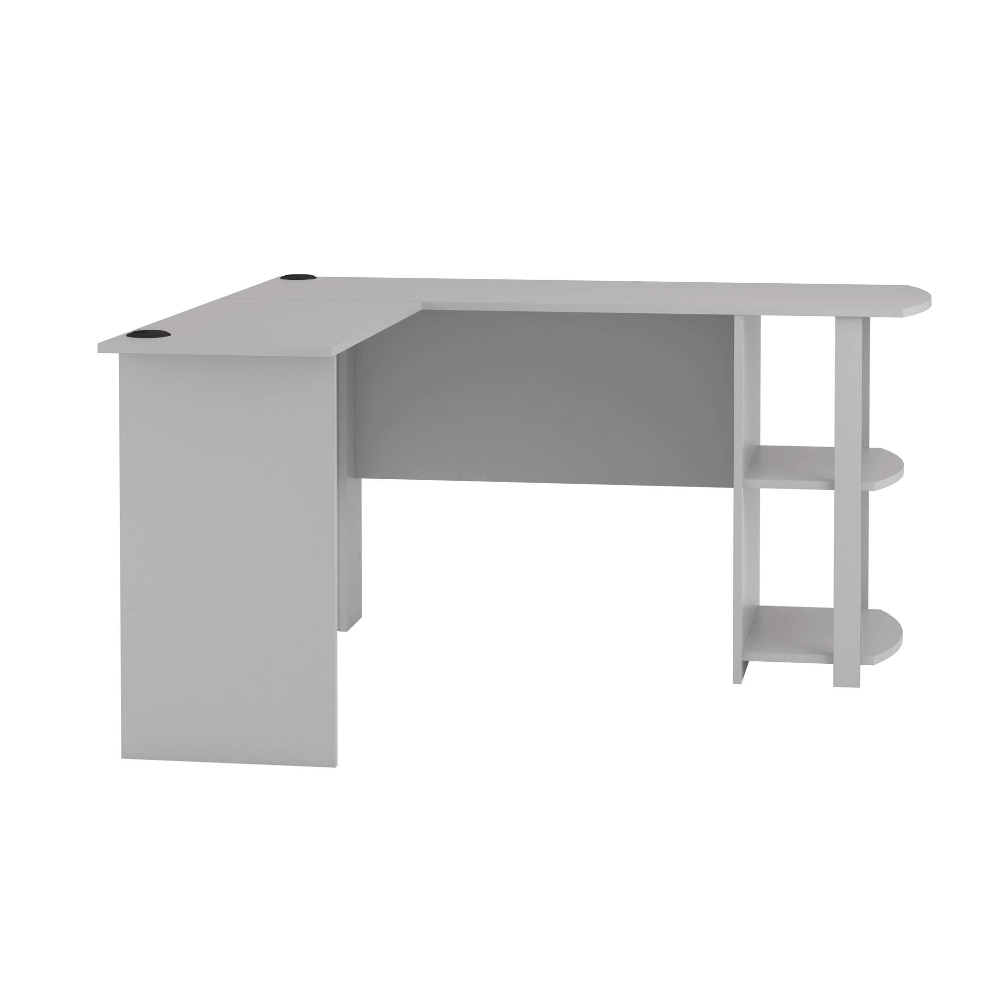 Ameriwood Home Dakota L-Desk with Bookshelves, Dove Gray