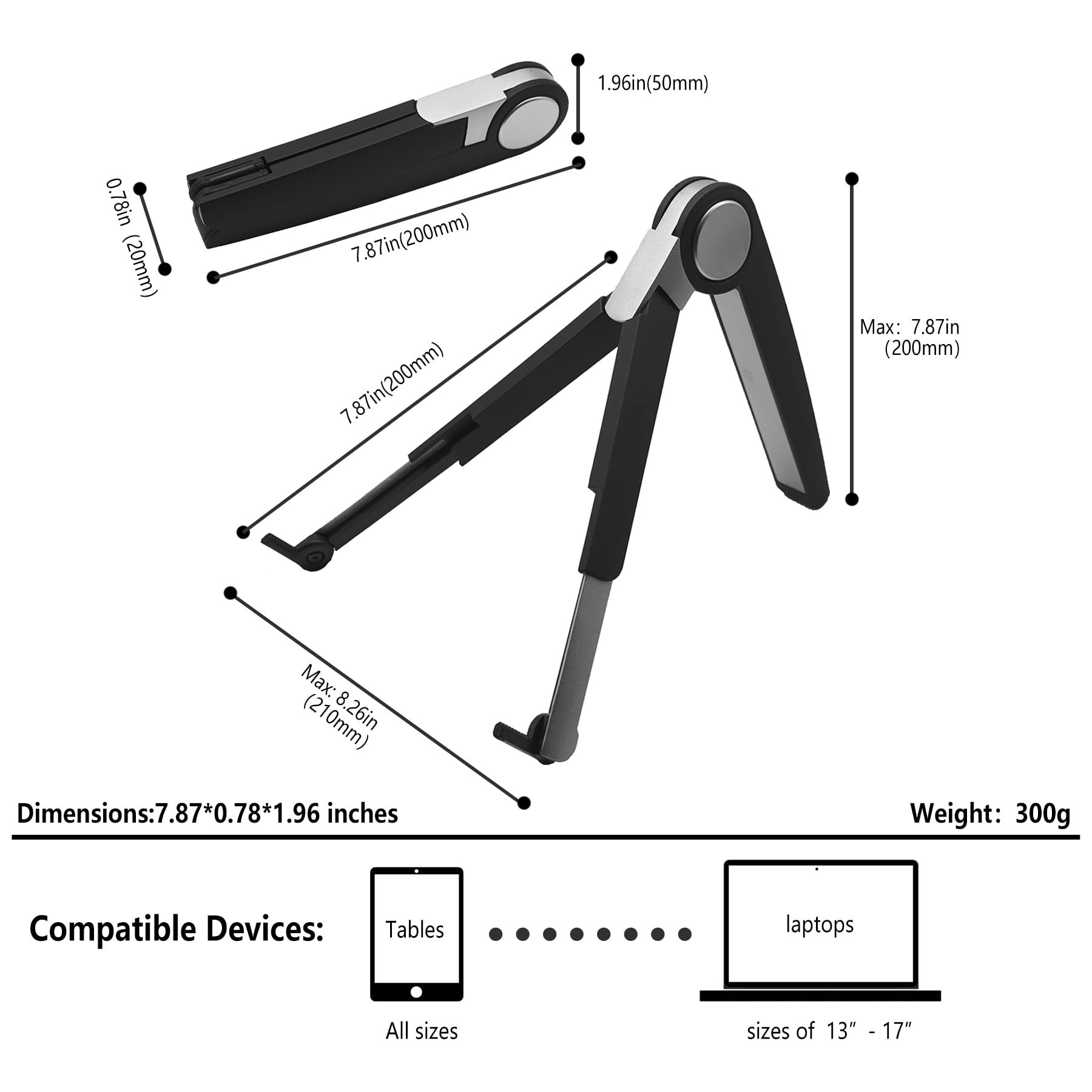 Neowism Laptop Stand for Desk,Adjustable Portable Laptops/ipads Holder(white).