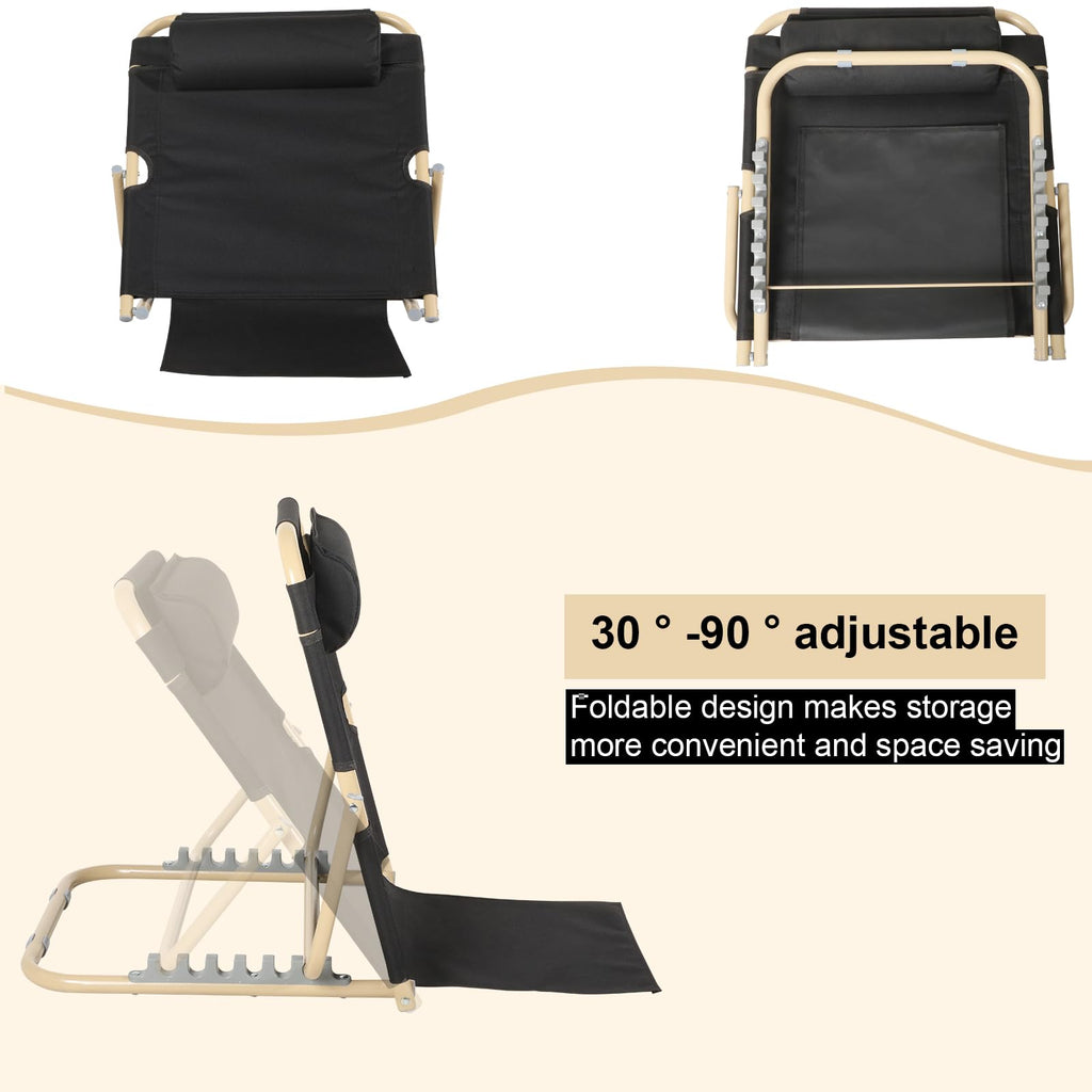 Menkxi Multifunction chair, adjustable lifting bed backrest (Black, 60 cm)