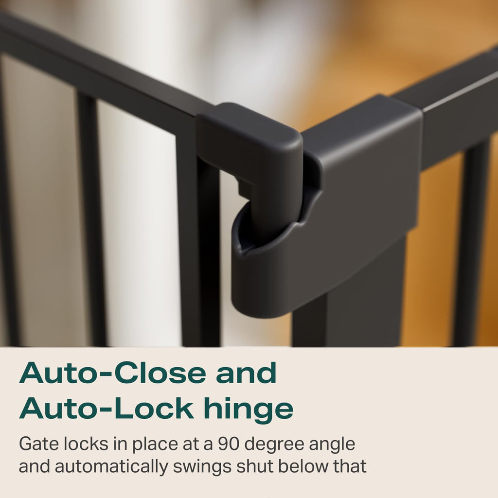 SIZE: 75-103 cm - Cumbor 36" Extra Tall Baby Gate for Dogs and Kids with Wide 2-Way Door, 29.7-40.6" Width, and Auto Close Personal Safety for Babies and Pets, Fits Doorways, Stairs, and Entryways