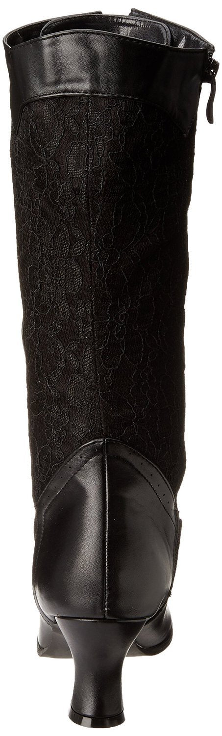SIZE: 38.5 - Ellie Shoes 253 Rebecca Womens Vintage Victorian Gothic Granny Lace up Boots Black