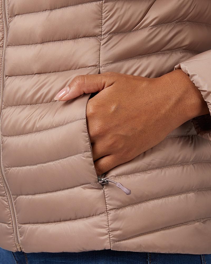 SIZE S - 32 Degrees Women's Ultra-Light Down Packable Jacket | Layering |Semi-Fitted | Zippered Pockets | Water Repellent