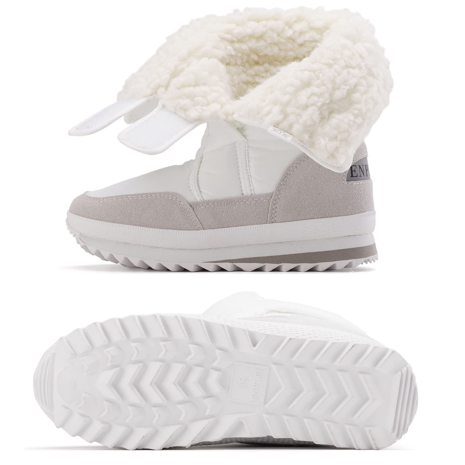 SIZE: 40 - DADAWEN Women's Waterproof Frosty Snow Boot, White