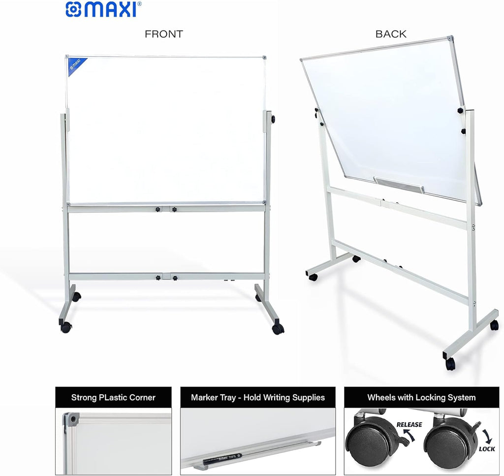 White Rolling Whiteboard - Stand Only