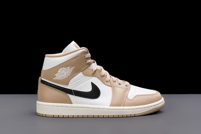 Nike Shoes Jordan 1 Mid  Sail/Black-Desert BQ6472-103