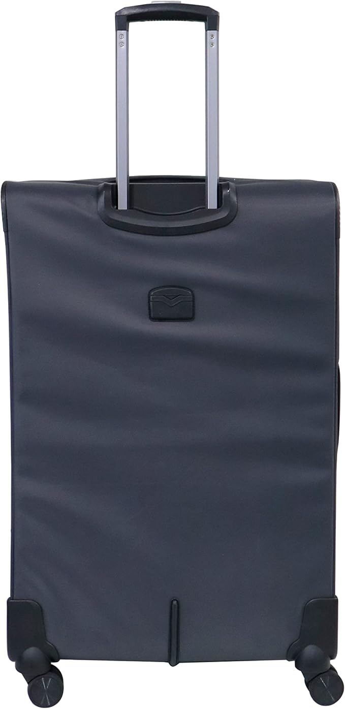 Pierre Cardin Lightweight Luggage TSA Approved Suitcase for Travel, ANTI Theft Double Zipper, 4 Double Wheels, Gallen Collection (Checked Luggage 28 Inch, Black)