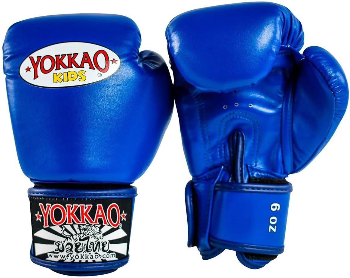 YOKKAO MATRIX Kids Boxing Gloves Blue 6oz – Durable & Comfortable Gloves for Young Boxers